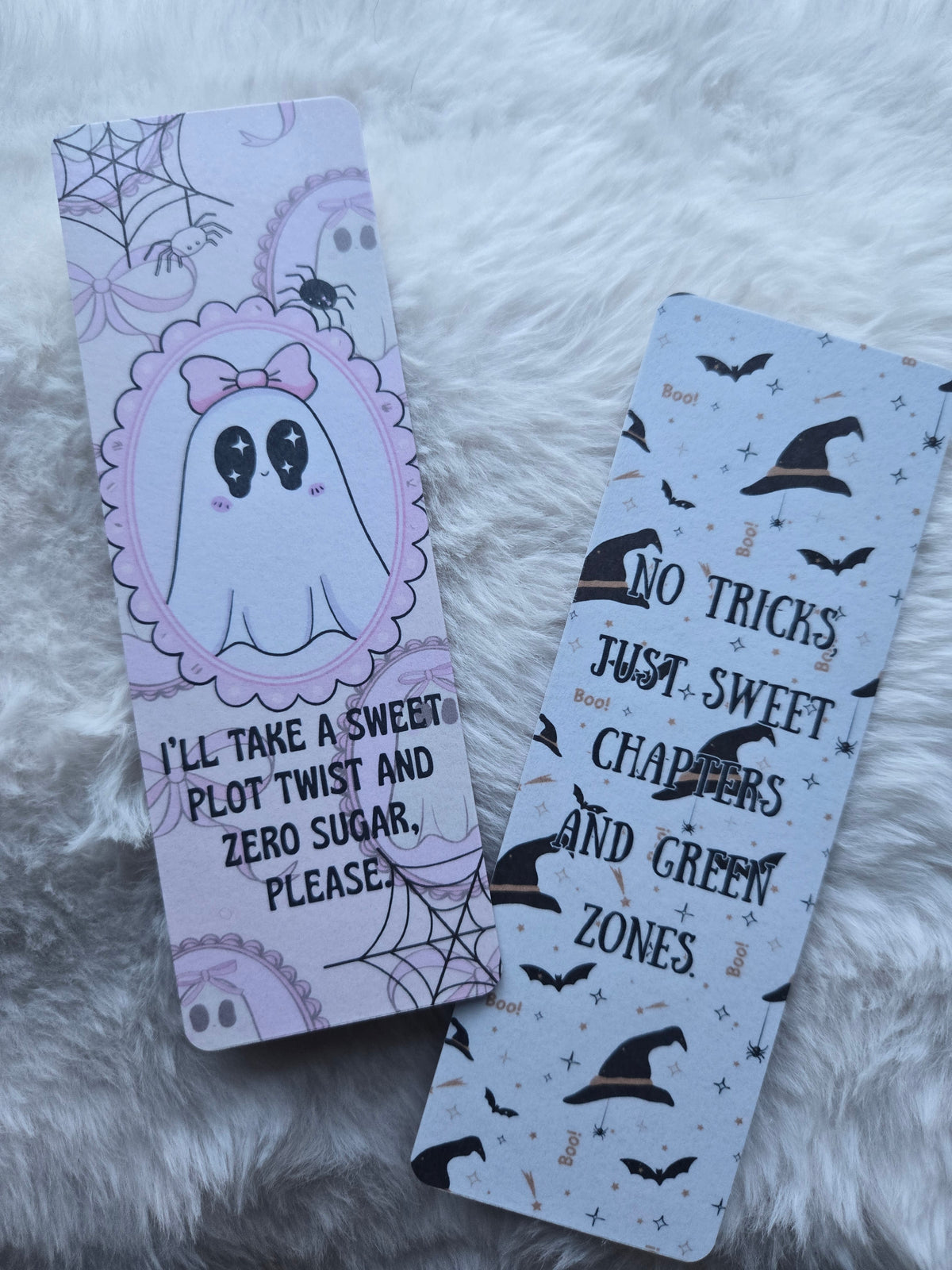 Sweet Chapters & Green Zones Halloween Bookmark – Witchy Diabetic Bookish Gift