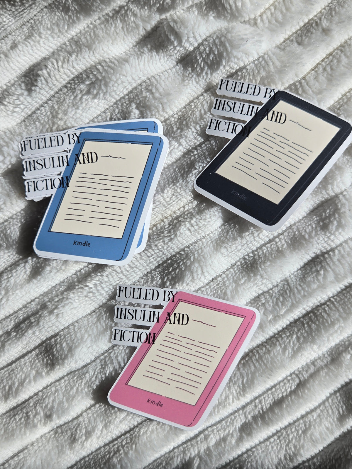 Fueled by Insulin and Fiction Sticker – T1D Bookish Matte Decal