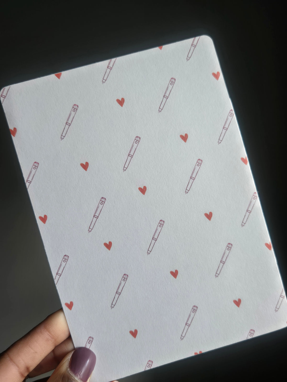 Insulin Pens & Hearts Kindle Insert – Minimalist T1D Case Backplate for Kindle Paperwhite