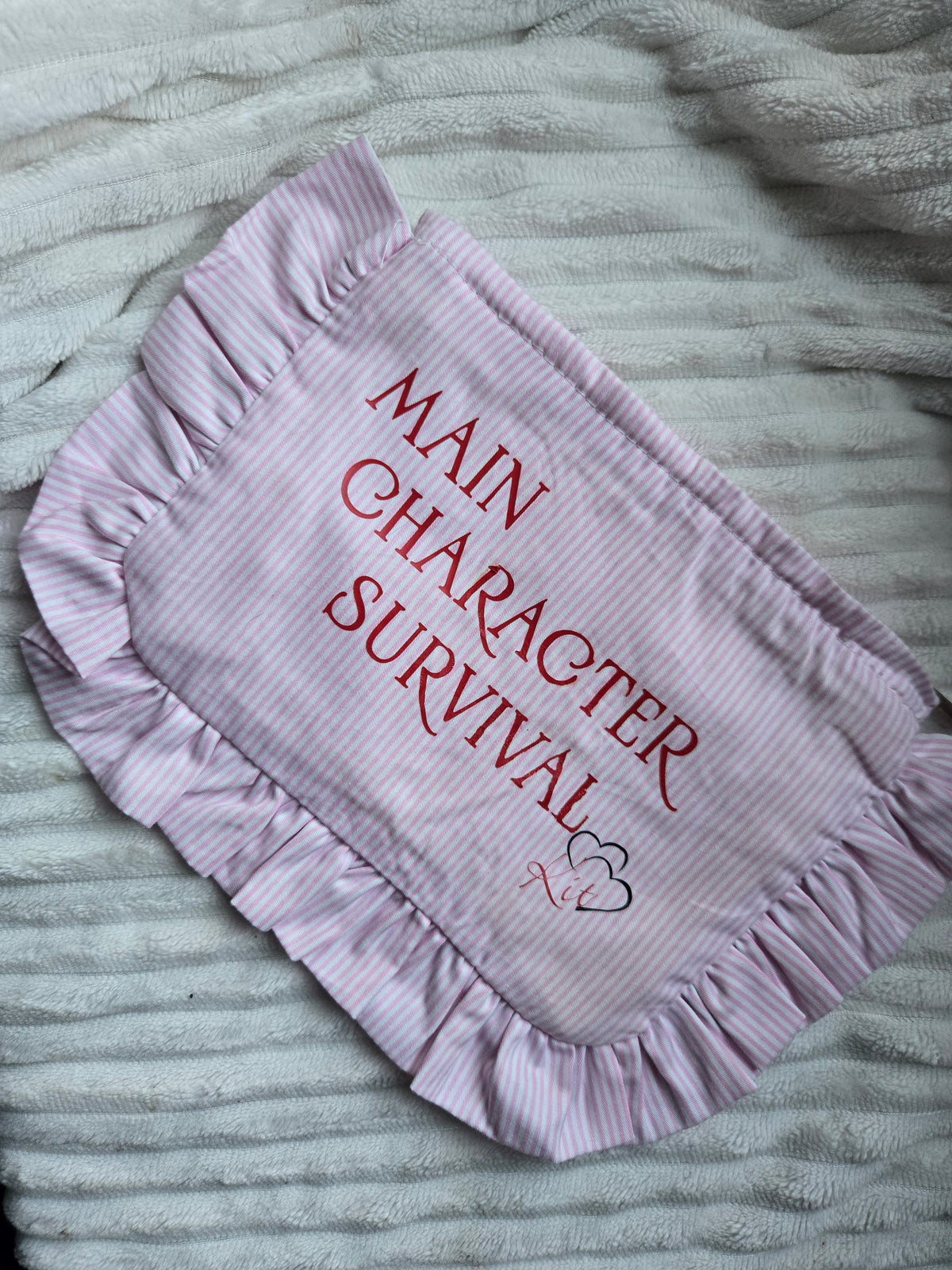 'Main Character Survival Kit' Ruffle Zipper Pouch – Coquette Diabetic Supply & Bookish Case