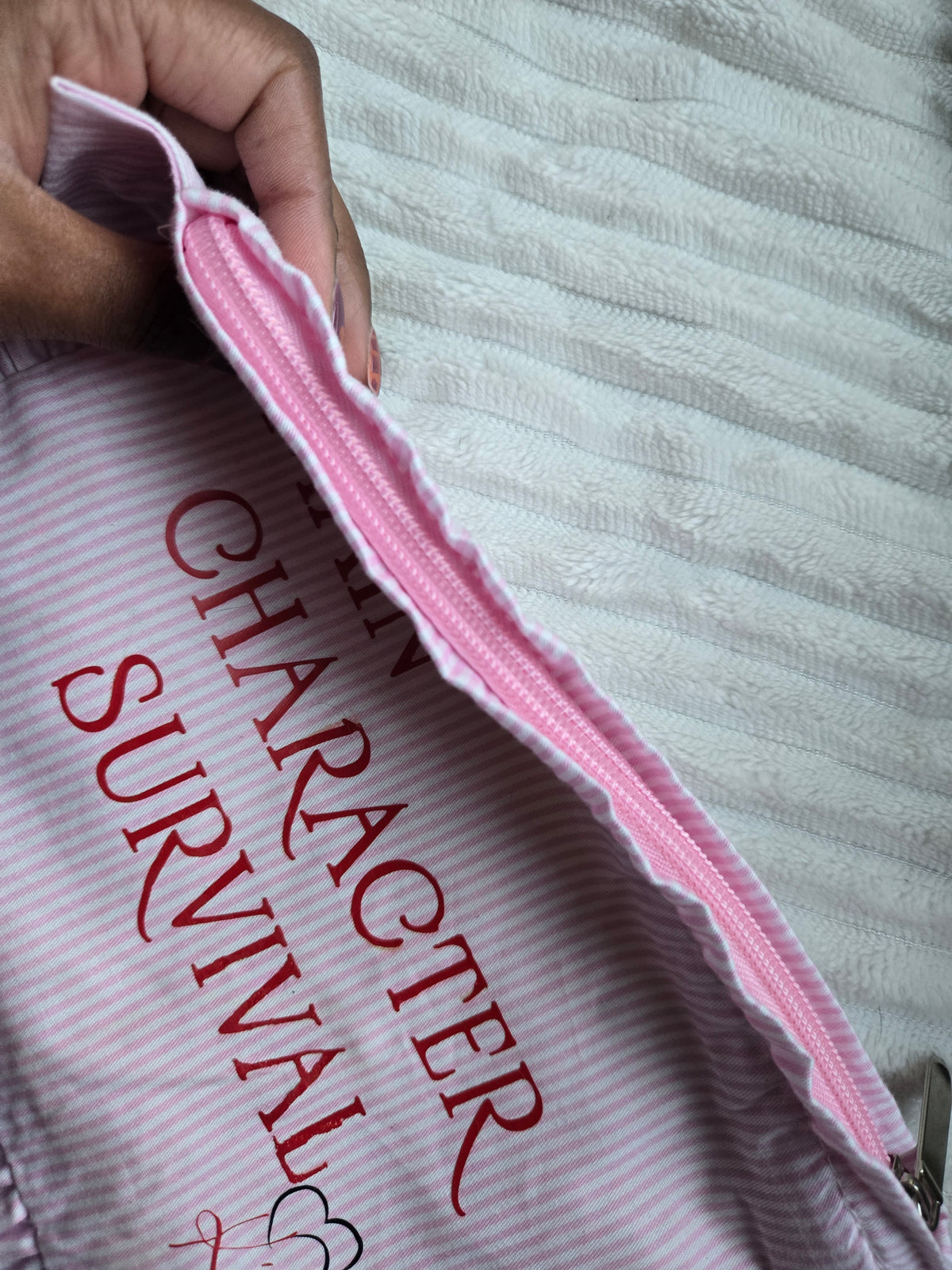 'Main Character Survival Kit' Ruffle Zipper Pouch – Coquette Diabetic Supply & Bookish Case