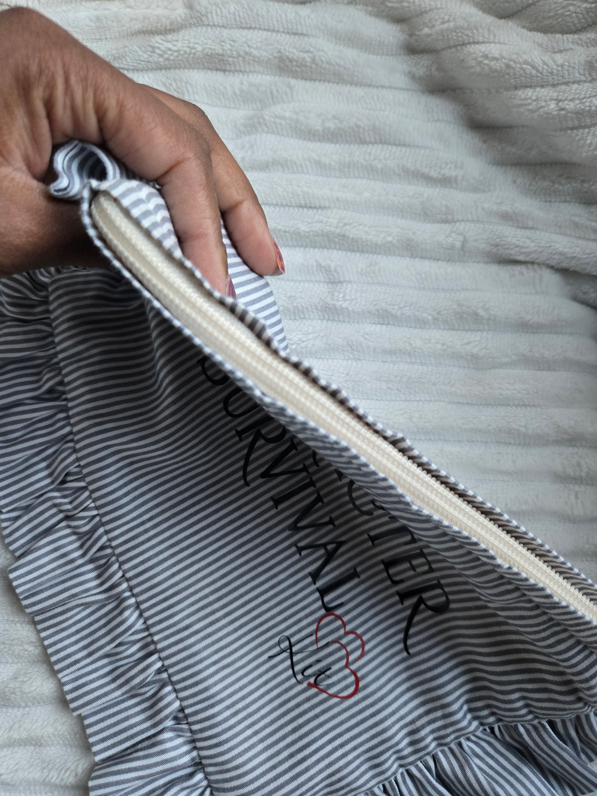 'Main Character Survival Kit' Ruffle Zipper Pouch – Coquette Diabetic Supply & Bookish Case