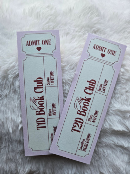 The Diabetic Book Club Bookmark | Admission Ticket