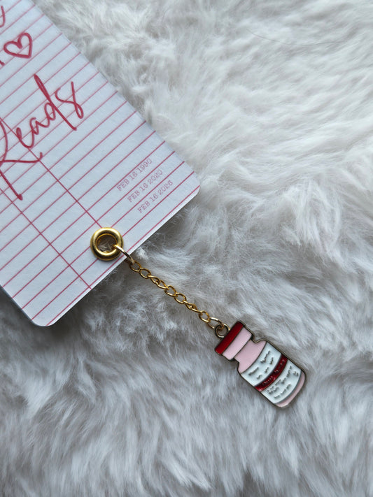 This T2D Reads Crimson Library Card Bookmark