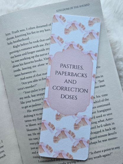 Pastries, Paperbacks and Correction Doses Bookmark – French Coquette Diabetic Reader Gift