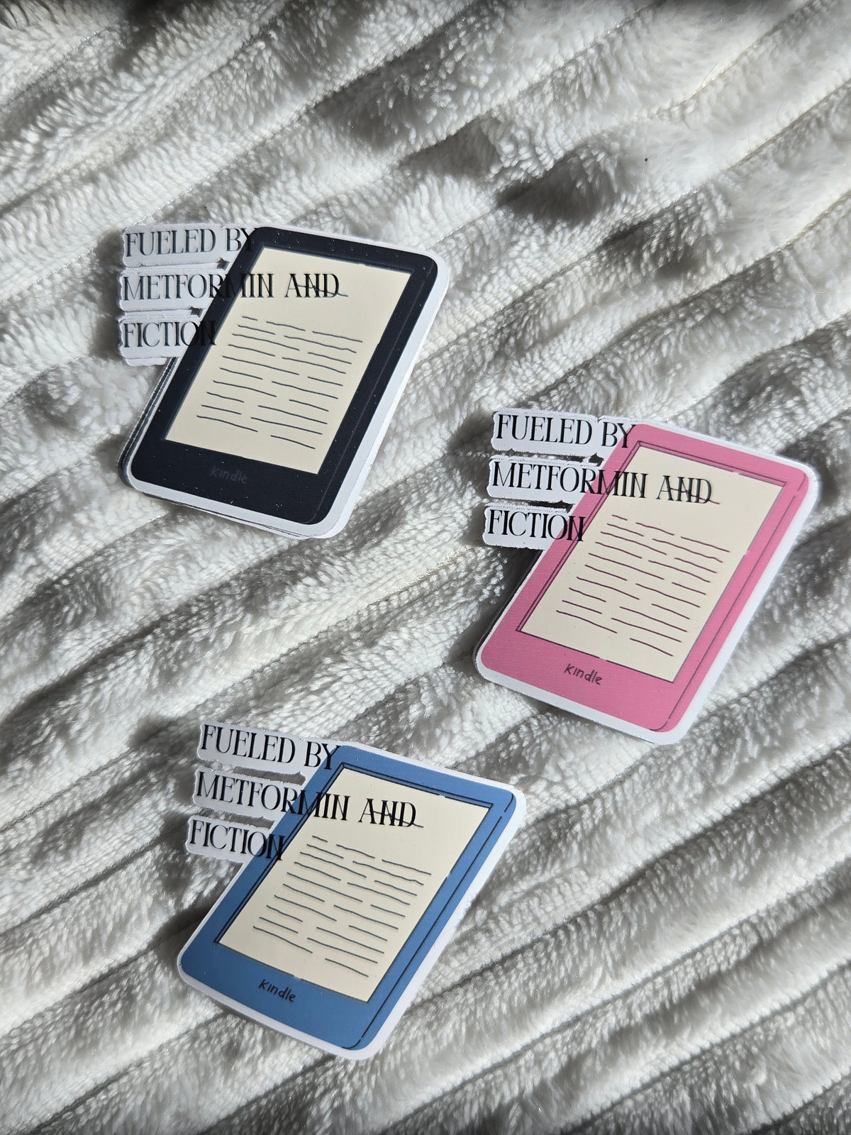 Fueled by Metformin and Fiction Sticker – T2D Bookish Matte Decal