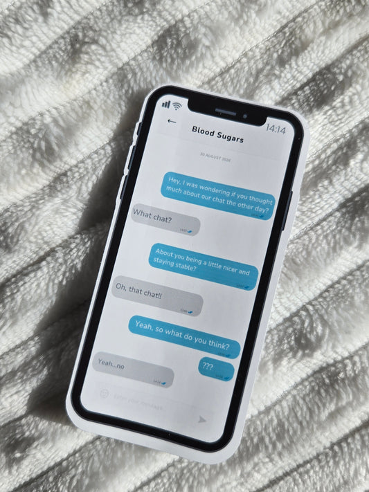 Texting My Blood Sugars Funny Chat Sticker – Relatable Diabetic Vinyl Decal