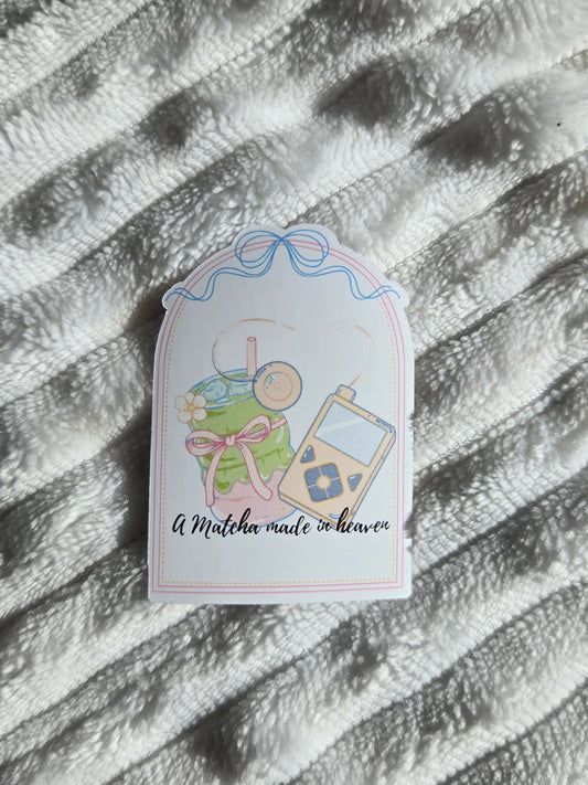 'A Matcha Made in Heaven' Coffee & Insulin Pump Sticker – Cute Diabetic Vinyl Decal (Copy)