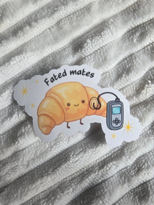 Fated Mates Croissant & Insulin Pump Sticker – Romantasy Bookish Diabetic Vinyl Decal