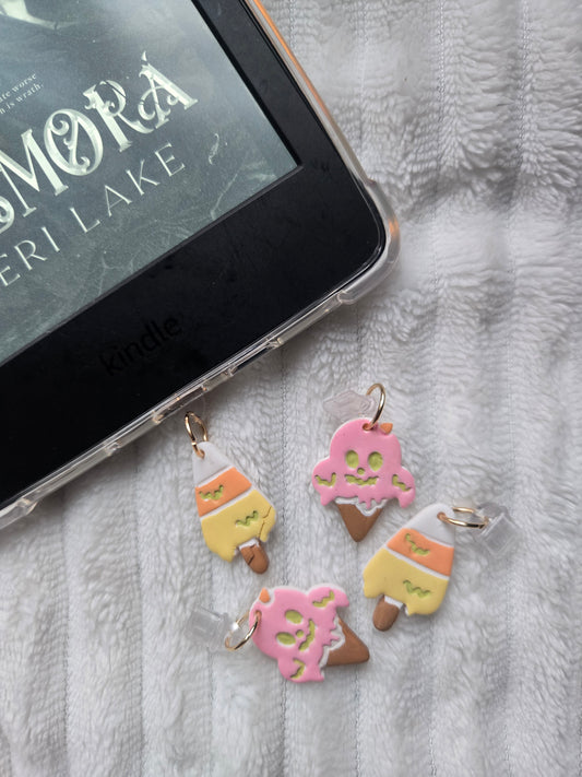 Candy Corn Kindle Charm – Spooky Season E-Reader Accessory & Bookish Gift