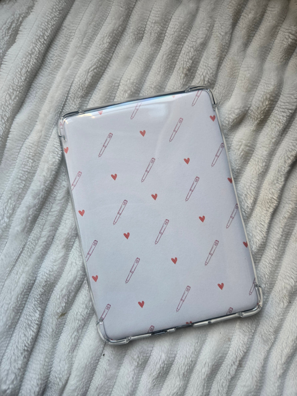 Insulin Pens & Hearts Kindle Insert – Minimalist T1D Case Backplate for Kindle Paperwhite