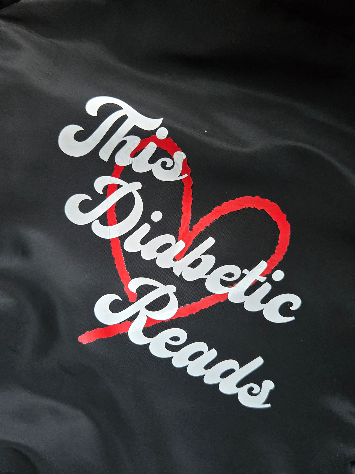 'This Diabetic Reads' Ruffle Satin Shoulder Bag – Coquette Bookish Tote with Magnetic Clasp