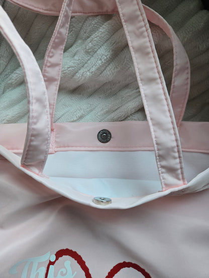 'This Diabetic Reads' Ruffle Satin Shoulder Bag – Coquette Bookish Tote with Magnetic Clasp
