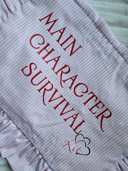 'Main Character Survival Kit' Ruffle Zipper Pouch – Coquette Diabetic Supply & Bookish Case